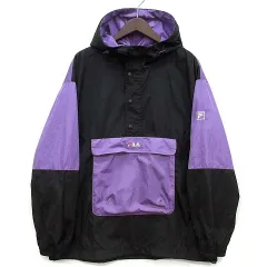 フィラ FILA アノラック マウンテンパーカー ウインドブレイカー 撥水 ブラック パープル M FM5423のサムネイル