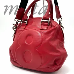 【B5846】 muta ムータ ハンドバッグ ショルダーストラップ 2way レッド レザー 斜め掛け エイトバッグ レディースのサムネイル
