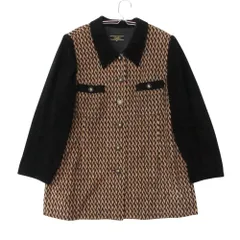 Leilian レリアン コート パイル地 柄切替 胸ポケット トリアセテート 肩パット入り ブラウン 15【XL】 レディース 【中古】のサムネイル