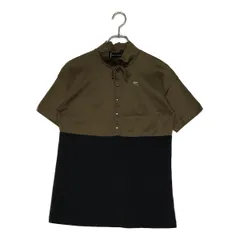 未使用品 レディース ムニタルプ MUNITALP 半袖シャツ 40(M) カーキ×黒 モックネック カットソーのサムネイル