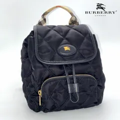 Burberry バーバリー ホースシュー ナイロン キルティング バックパック リュックサック ブラック 8118748 ★美品★ ★袋付★のサムネイル