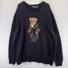 古着 ポロバイラルフローレン Polo by Ralph Lauren ニット セーター ポロベア ウール 大きいサイズ 3XB ブラック メンズのサムネイル