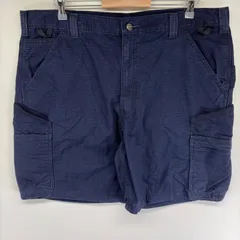 古着 カーハート Carhartt パンツ ペインター ハーフ ショート ワンポイントロゴ リップストップ ジップ w40  ネイビー系 メンズのサムネイル