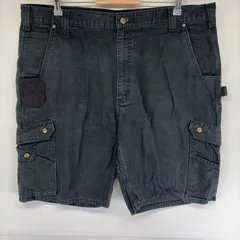 古着 カーハート Carhartt パンツ ワーク カーゴ ハーフ ショート ジッパーフライ 大きいサイズ w42  ブラック系 メンズのサムネイル