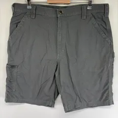 古着 カーハート Carhartt ダック パンツ ペインター ワンポイントロゴ ハーフ ショート 半ズボン ジッパー w40  グレー系 メンズのサムネイル