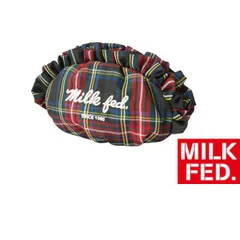 ミルクフェド ポーチ milkfed MILKFED. FRILLED TARTAN POUCH コスメポーチ 黒 ブラック トラベルポーチ チェック柄 タータンチェック マルチケース ブランド 可愛い レディース フリル 103263054001のサムネイル