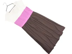 TRANS CONTINENTS トランスコンチネンツ Iライン ワンピース sizeF/白x紫xブラウン ■◆ レディースのサムネイル