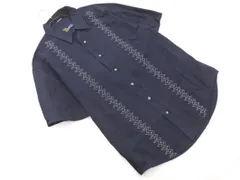 NAUTICA ノーティカ 刺繍 半袖 シャツ sizeL/紺 ■◆ メンズのサムネイル
