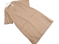 新品 Eddie Bauer エディーバウアー リネン100% 半袖 ノーカラー ワンピース sizePL/茶 ■◆ レディースのサムネイル