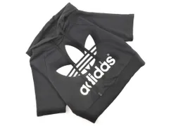 adidas originals アディダスオリジナルス ショート丈 ロゴ プルオーバー パーカー sizeM/黒 ■◆ レディースのサムネイル