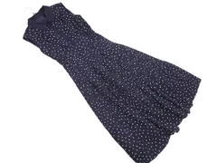 Apuweiser-riche アブワイザーリッシェ ドット プリーツ ノースリーブ ワンピース size1/紺 ■◆ レディースのサムネイル