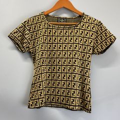 VINTAGE FENDI ズッカ柄 ストレッチ ジャージー 半袖 カットソー FENDI フェンディ ズッカ柄 カットソー 半袖Tシャツ ストレッチ ドライ