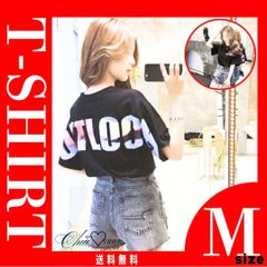 赤字値下　　A3　バックロゴ ［M］ビッグシルエット オーバーサイズ ロゴプリント Tシャツ レディースTシャツ プリントTシャツ 黒トップス カジュアルコーデ ワンマイルウェア 夏服 半袖トップス バックデザイン