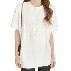 【在庫処分】カジュアル かわいい きれいめ カットソー 薄手 ゆったり オーバーサイズ 大きいサイズ 体型カバー トップス 小顔 細見え クールネック ティーシャツ 夏 半袖 レディース Tシャツ