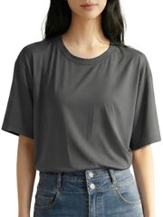 【新着商品】レディース 半袖 ゆったり 竹繊維 通気防臭 接触冷感 tシャツ しっとりとなめらか 五色展開 ティーシャツ カットソー 無地 夏服 婦人服 トップス