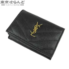 イヴ・サンローラン YVES SAINT LAURENT モノグラム オリガミ タイニー ウォレット 668274 ブラック 黒 グレインレザー カサンドラ 三つ折り財布 レディース 101884558のサムネイル