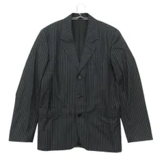美品 agnes b. アニエスベー オム HOMME フランス製 テーラードジャケット ノッチドラペル 3B ブレザー ストライプ柄 OLD オールド ブラック 48【L】 メンズ 【中古】のサムネイル