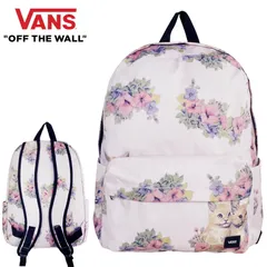 VANS バンズ ヴァンズOLD SKOOL BACKPACKオールドスクール バックパックSEPIA ROSE PINK CAT 花柄 猫柄リュック ストリート スケート カジュアル男女兼用 ネコ ピンク セピア フラワーのサムネイル