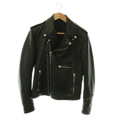 ランバン LANVIN ラムスキンダブルライダースジャケット ブルゾン レザー 中綿 44 ブラック /ES ■OS ■ADのサムネイル