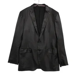 JOSEPH ジョセフ オム HOMME ラムレザー テーラードジャケット 2B ブレザー 本切羽 本革 上着 ブラック 48【L】 メンズ 【中古】のサムネイル