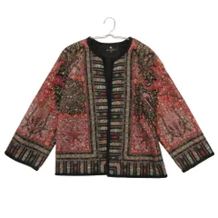 美品 ETRO エトロ ノーカラージャケット キルティング ブルゾン シルク混 ブレード 刺繍 総柄 マルチカラー 40【M】 レディース 【中古】のサムネイル
