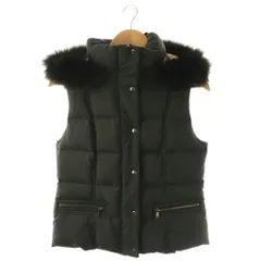 バーバリー ロンドン BURBERRY LONDON ダウンベスト ブルーフォックスファー フード付き 40 ブラック /ES ■GY18のサムネイル