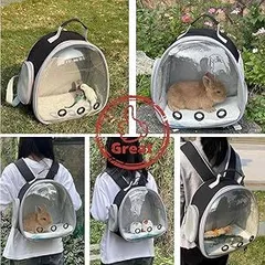 ペット用 キャリー リュック 猫 キャット ネコ 籠 移動用 透明窓付き 通院 お出かけ 旅行 散歩 防災 避難 軽量 通気性抜群 犬 小型犬 うさぎ ペットバッグのサムネイル