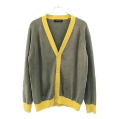 CABaN キャバン 20AW コットンカシミヤ バイカラーVネックカーディガン 59-02-04-02004 カーキ イエロー Lのサムネイル