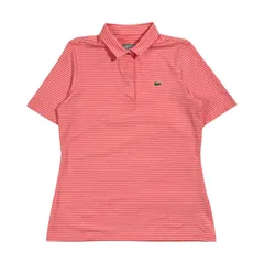 LACOSTE SPORT ラコステスポーツ ボーダー柄 ストレッチ 半袖 ポロシャツ 38/ピンク系 レディース ゴルフのサムネイル