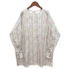 デプレ DES PRES トゥモローランド メランジ ストライププリント チュニック シャツ 長袖 オフホワイト 36 22-01-04-01702のサムネイル