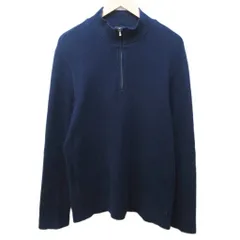 シーケーカルバンクライン ck Calvin Klein ニット セーター ハーフジップ コットン M 紺 ネイビー ☆AA★ 0321のサムネイル