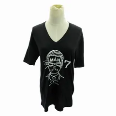 ラブレス LOVELESS × A MAN of ULTRA コラボ Tシャツ ロゴ プリント 切替 ボーダー 半袖 2 黒 ブラック グレー 0719のサムネイル
