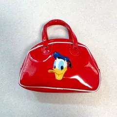 入手困難 当時物 Walt Disney Company 80s / 90s ディズニー ドナルド 立体フェイス エナメル ミニボストンバッグ ハンドバッグ ポップ 赤 レッド 昭和 平成 レトロのサムネイル