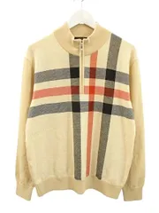 ダックス DAKS GOLF チェック ウール ニットトップス L アイボリー系 長袖 セーター トップスのサムネイル