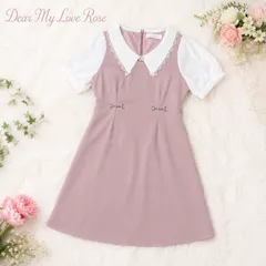 Dear My Love Rose ディアマイラブローズ ブラウス 重ね着風 ワンピース M ピンク 夏のサムネイル