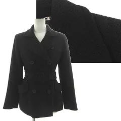 ソニア ソニアリキエル SONIA SONIA RYKIEL ダブルブレストショートコート JKWYSA0981 ベルト付き 起毛 ウール混 ブラック 黒 38のサムネイル
