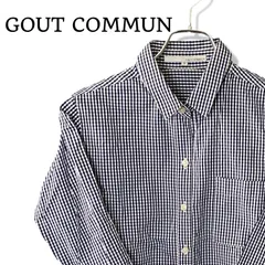 GOUT COMMUN グーコミューン ネイビー レディース トップス 長袖 シャツ ブラウス ギンガムチェック チェック柄 カジュアル 大人カジュアル【サイズ38】Mサイズ相当 239TYのサムネイル