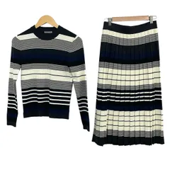 theory luxe(セオリーリュクス) スカートセットアップ レディース - アイボリー×黒×マルチ ニット/ボーダー/ウエストゴムのサムネイル