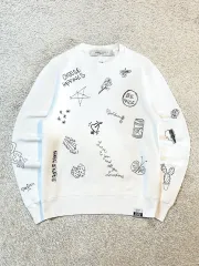 M 正規品) GOLDEN GOOSE ゴールデングース Doodle Print アテナ スウェット 白のサムネイル