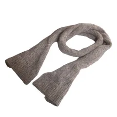 ロベルトコリーナ ROBERTO COLLINA 美品 マフラー ニット 灰色 グレー 無地 リブ編み フレアエンド /SJのサムネイル