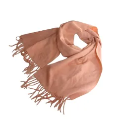 クロエ CHLOE 美品 マフラー ピンク フリンジ 無地 ロゴエンボス /SJのサムネイル