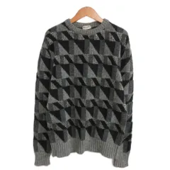 サンローラン パリ SAINT LAURENT PARIS エディ期 15AW ジオメトリック クルーネック ニット グレー IBO100のサムネイル