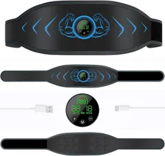 CozyNest EMS腹筋ベルト 15種モード 30段階強度 12枚伝導布 ジェル不要 液晶表示 トレーニングマシーン 男女兼用 USB充電式 筋トレ 腹筋パッドのサムネイル