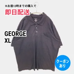 GEORGE ジョージ ポロシャツ XL ブラック 無地 半袖 メンズ レディースのサムネイル