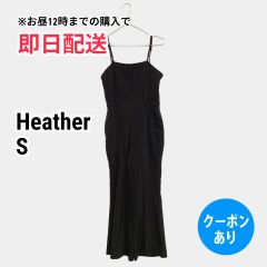 Heather ヘザー ワンピース S ブラック コットン 無地 ロング・マキシ丈 タイト 袖なし レディース