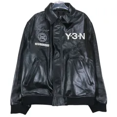 美品 Y-3 ワイスリー x NEIGHBORHOOD ネイバーフッド Y-3 NBHD LEATHER BOMBER JACKET KT4301 レザー ボンバー ジャケット ブラック アウター サイズXL Julkのサムネイル
