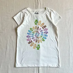 希少　archive　Care Bears　ケアベア　レインボースパイラル柄　マルチカラービッグプリント　半袖コットンTシャツ　ミニT　S相当　オフホワイト　Y2K　平成レトロ　個性派　サブカル　Retro Rainbow Spiral Graphic Teeのサムネイル