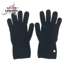 美品 HERMES エルメス セリエ サイズM ブラック 黒 シルバー金具 ウール 手袋 グローブ レディース 601262【中古】のサムネイル