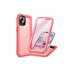 [신품] Cozycase iPhone 13 Mini용 방수 케이스 - 완전 방수 방진 2m 내충격 360도 전면 양면 얇은 미군 카메라 보호 스트랩 첨부 바다 목욕 수중 촬영 세탁 가능 - 최강[2안레프-5.4 인치-핑크] 0
