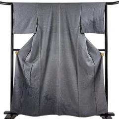 付下げ 身丈160cm 裄丈63.5cm S 袷 斉藤三才 落款 鳥 ぼかし 灰色 正絹 名品 【中古】のサムネイル